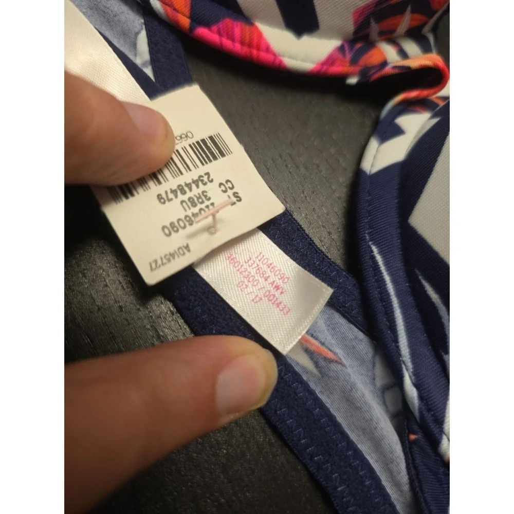 NWT Victoria's Secret 32C Tropical Floral Push Up Wear Everywhere Bra Blue Pink